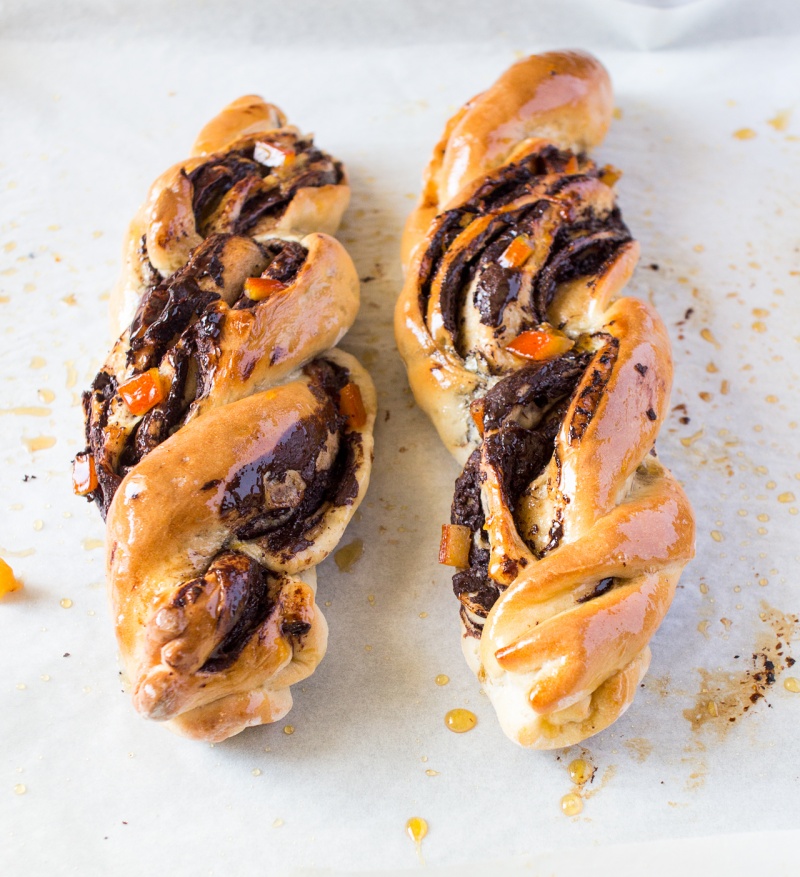 chocolate and orange twists sideways