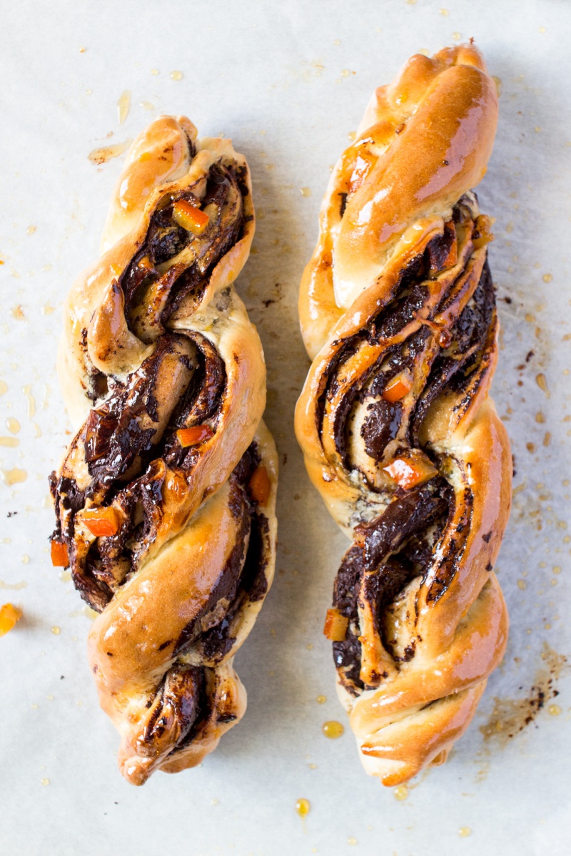 chocolate and orange twists top down