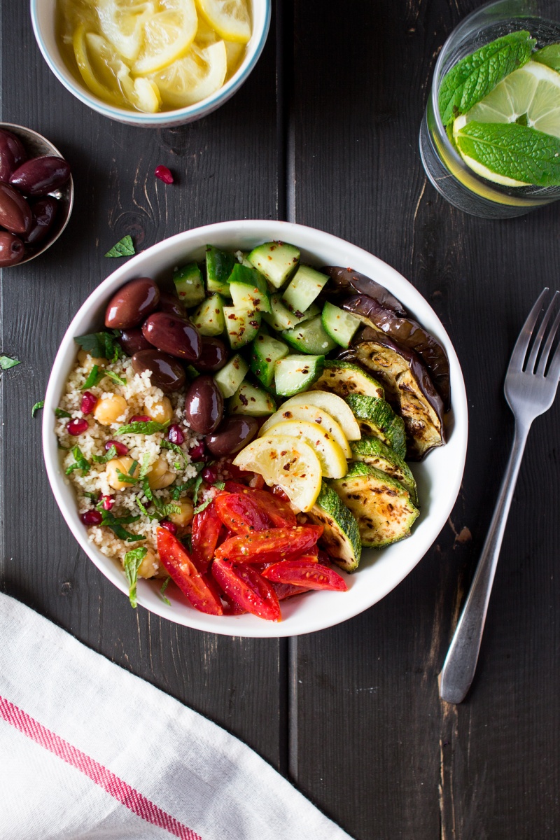 Moroccan salad bowl with preserved lemons - Lazy Cat Kitchen