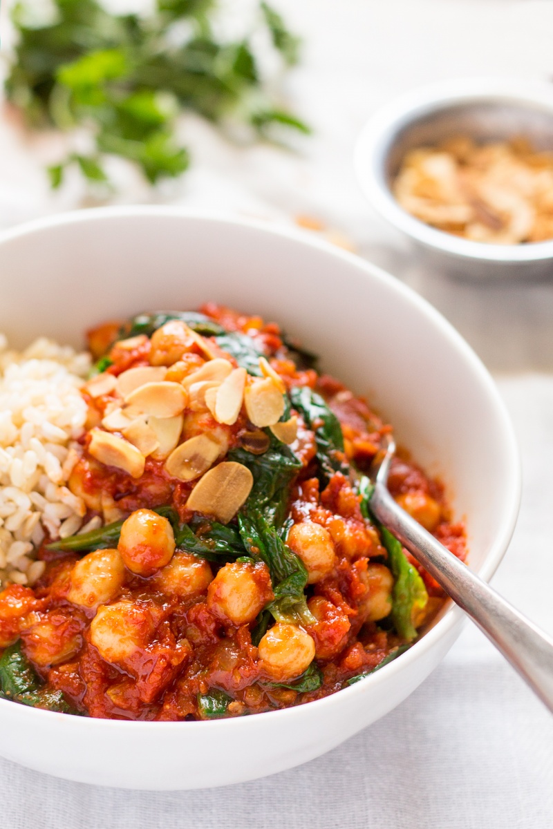 Spanish chickpea and spinach stew