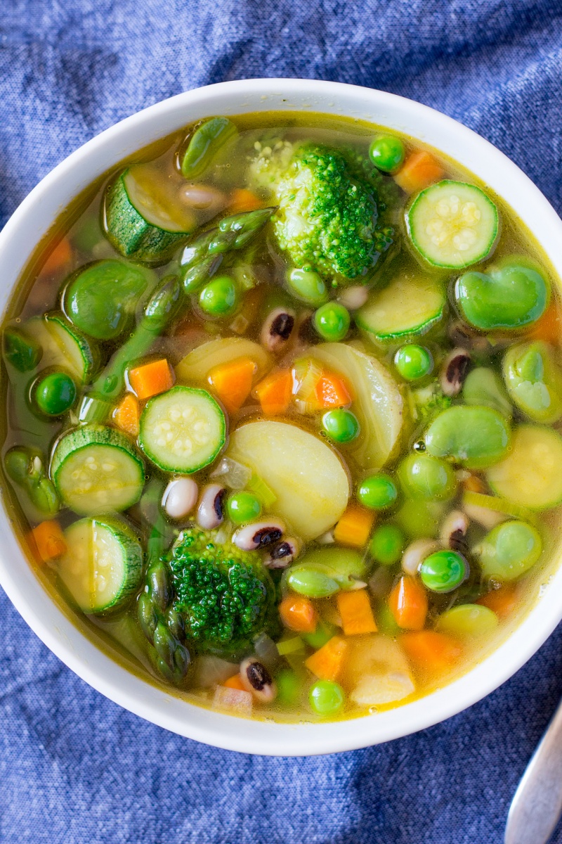 Green minestrone with mint pesto - Lazy Cat Kitchen