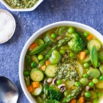 Green minestrone with mint pesto-image