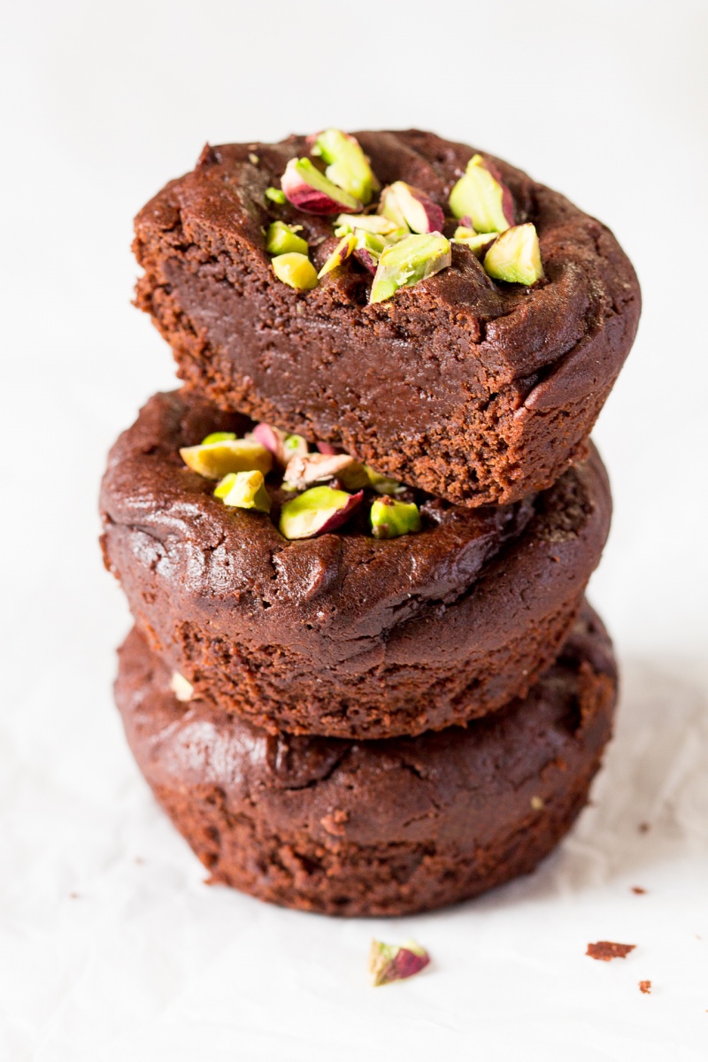 fudgy vegan brownies stack