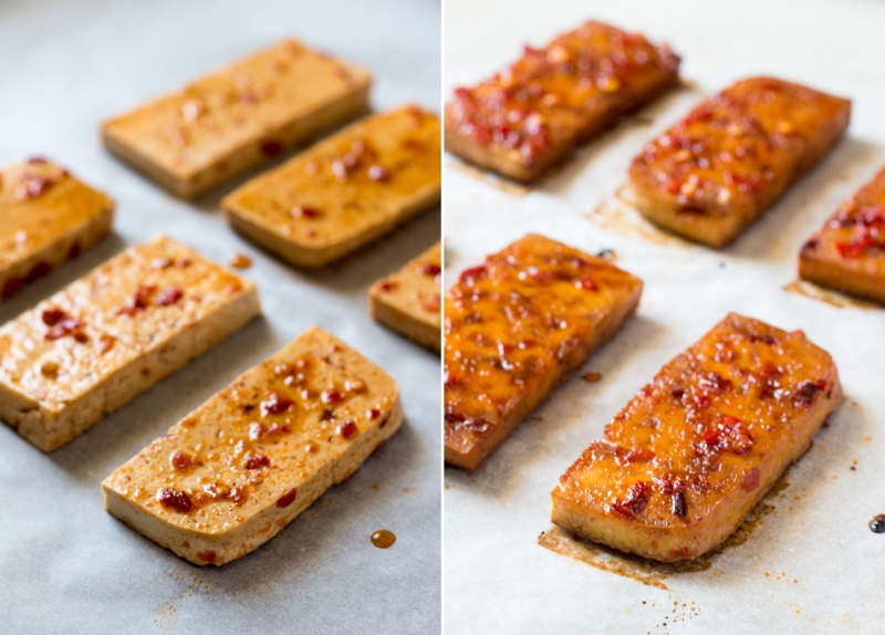 spicy tofu before and after