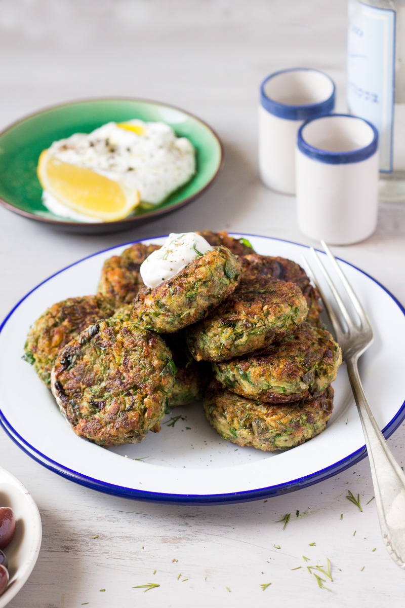 Vegan Greek zucchini fritters - Lazy Cat Kitchen