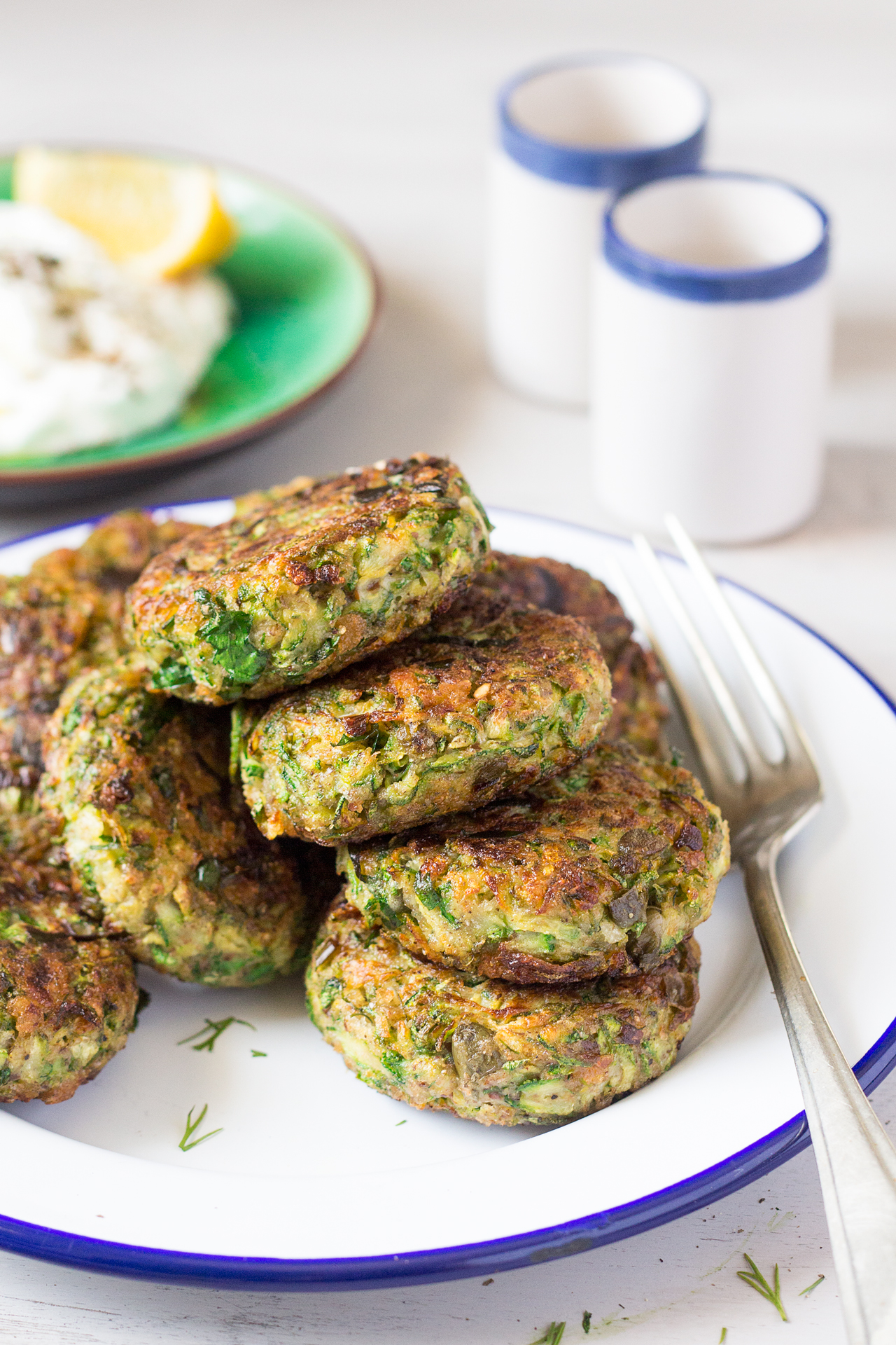 Vegan Greek zucchini fritters - Lazy Cat Kitchen