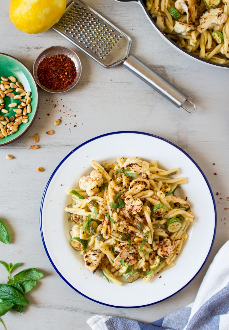 caramelised cauliflower pasta portion