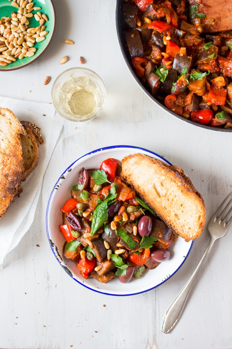 caponata siciliana plated