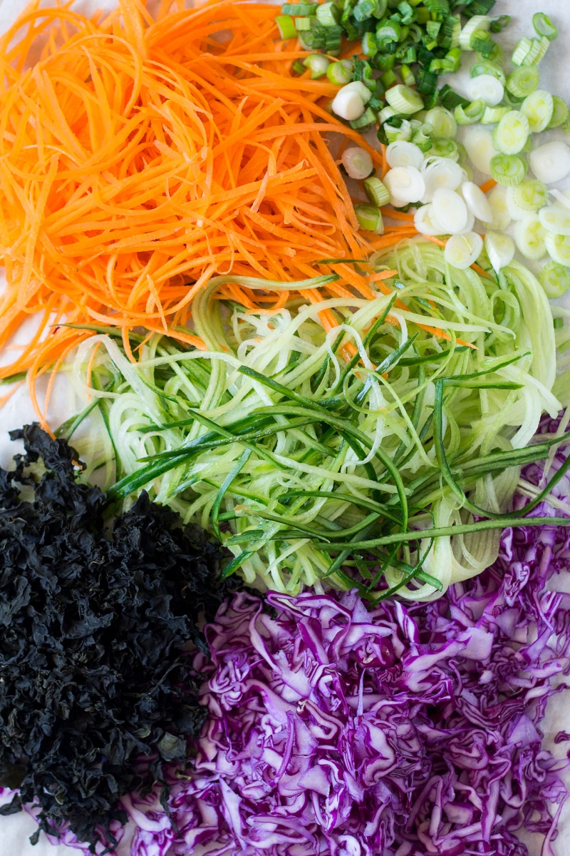 vegan rice noodle salad with sesame dressing ingredients