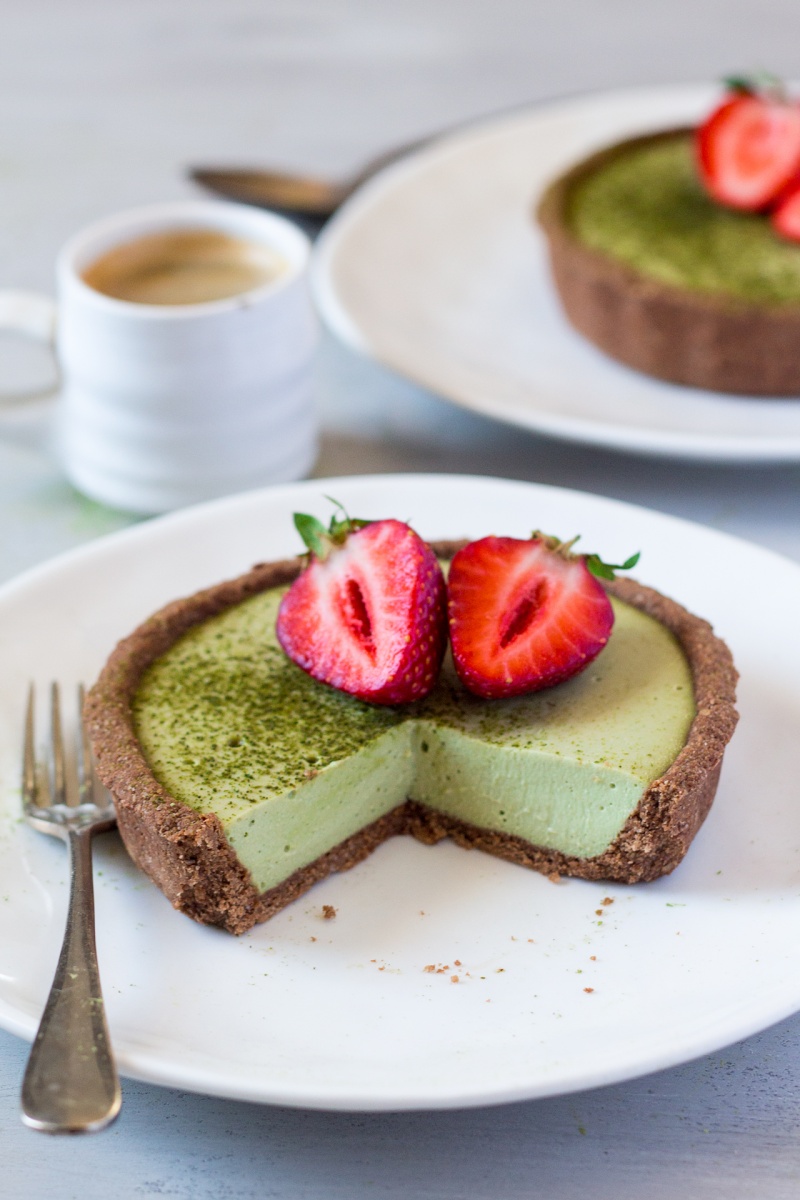 vegan matcha coconut tarts dessert