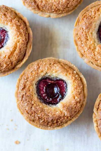 cherry almond bakewell tartlet