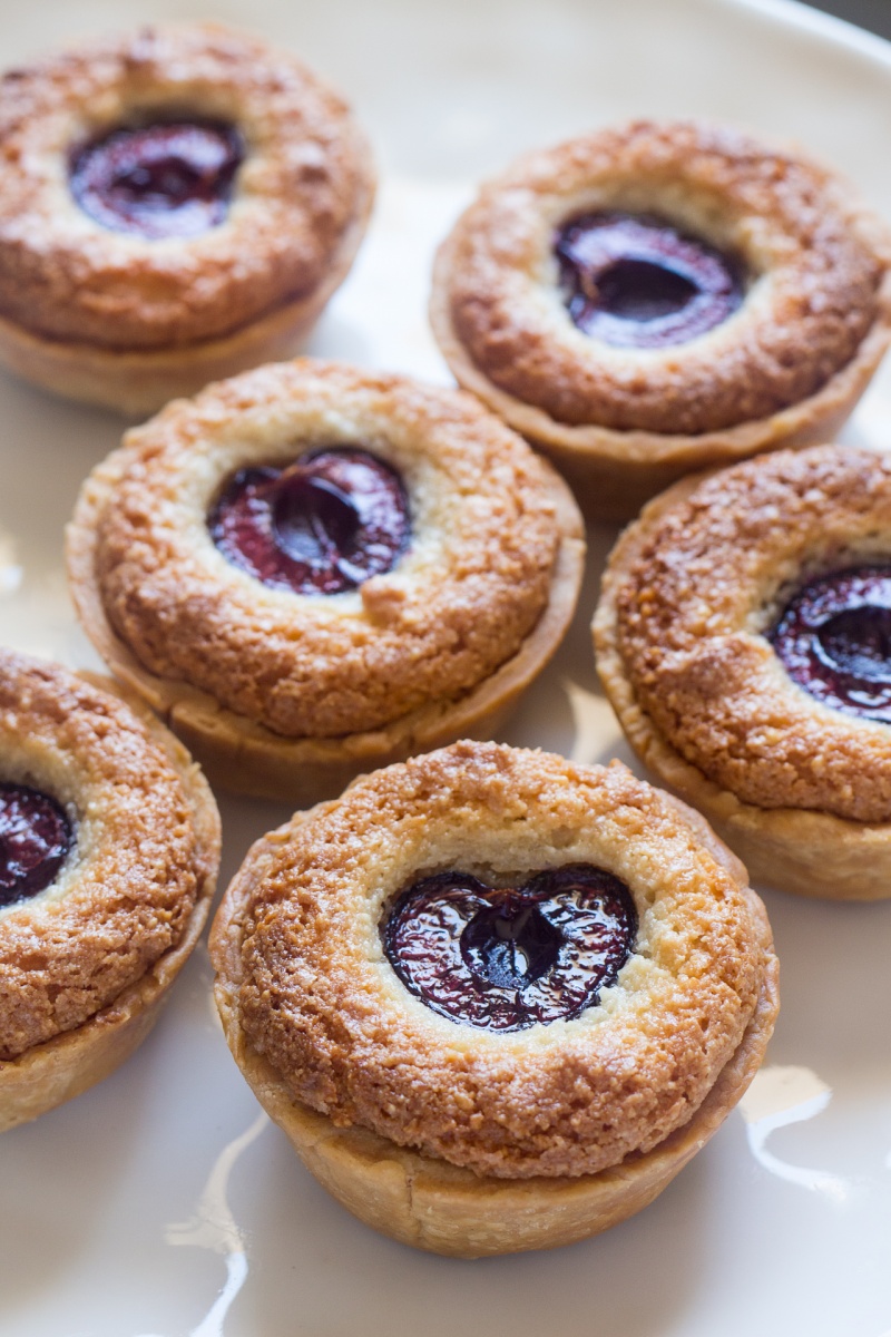 Vegan bakewell tarts side on