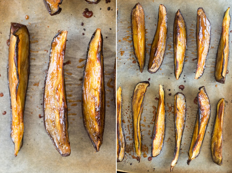 baked aubergine glazed with miso