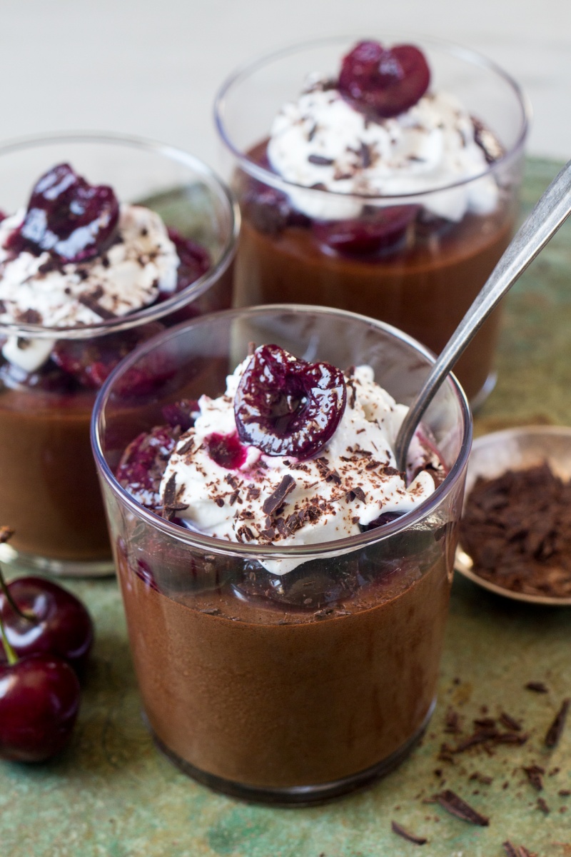 vegan black cherry chocolate mousse