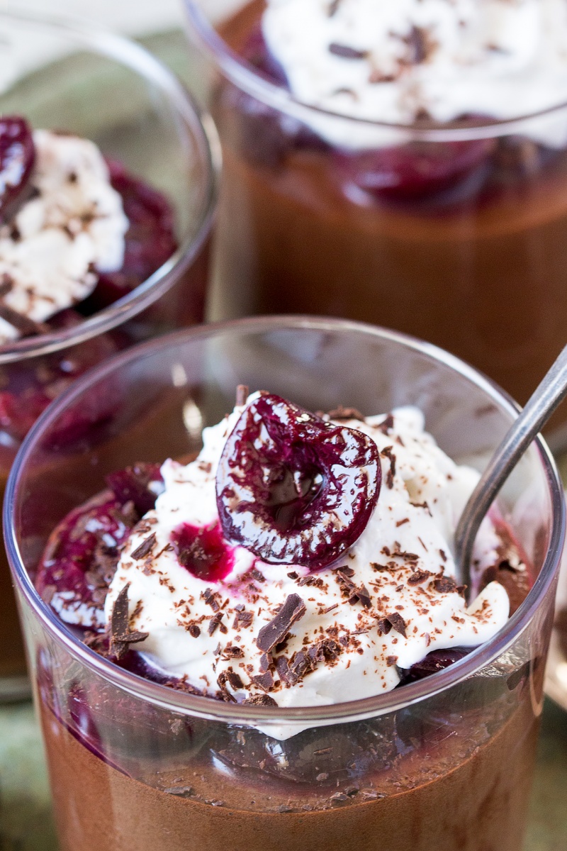 Vegan black forest chocolate mousse - Lazy Cat Kitchen