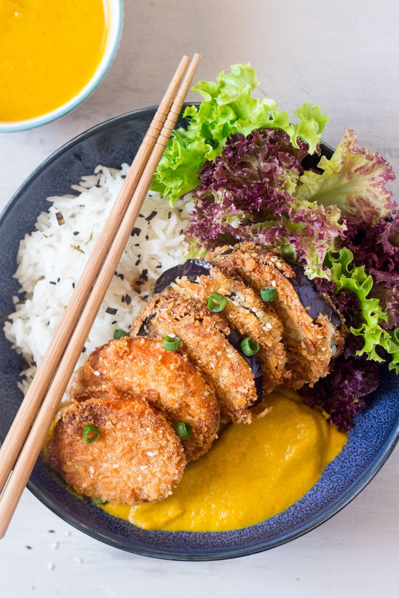 Vegan katsu curry Lazy Cat Kitchen