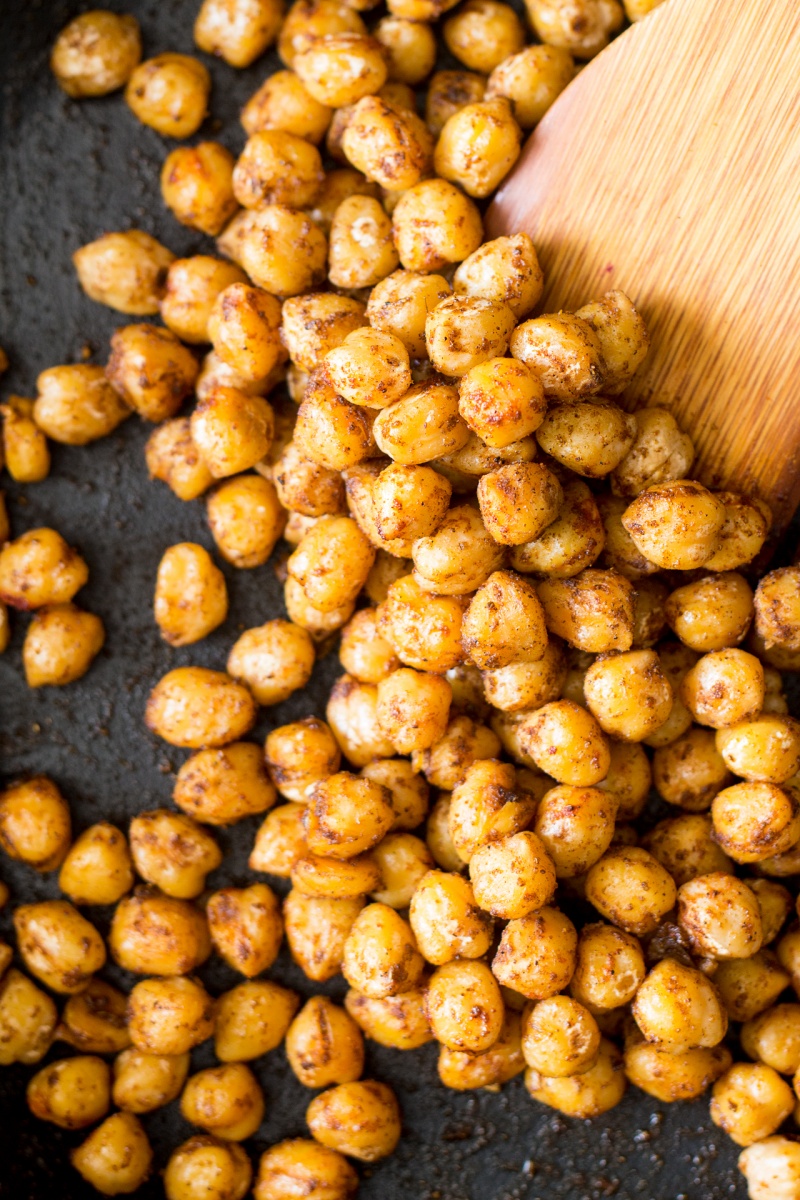 cumin roasted chickpeas for vegan buddha bowl