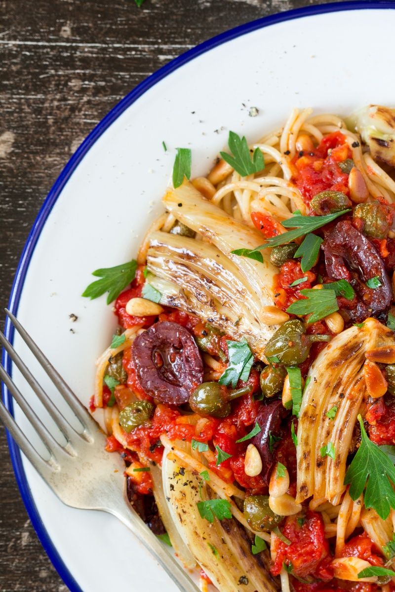 fennel pasta close up