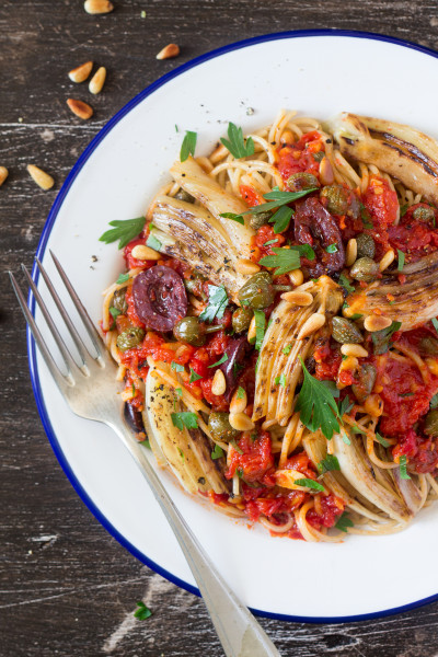 fennel pasta portion