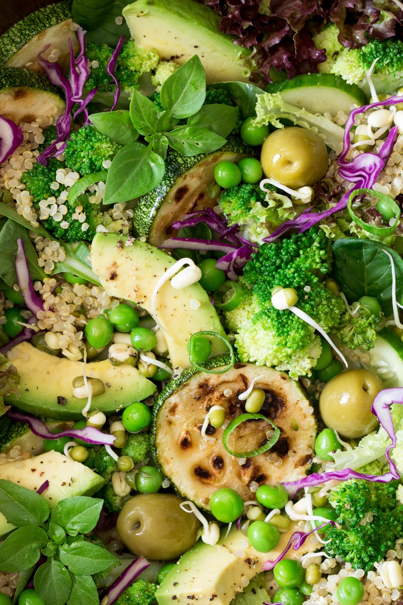 quinoa superfood salad close up