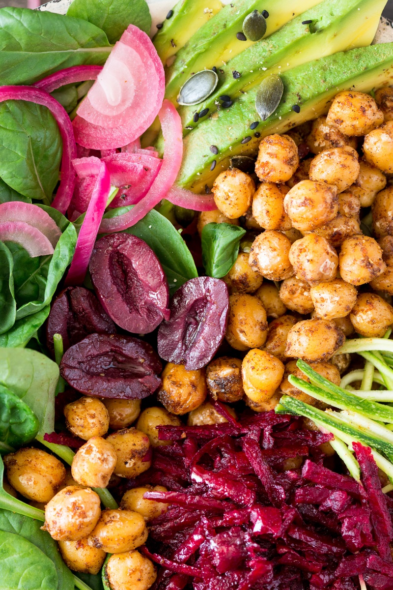 vegan buddha bowl close up