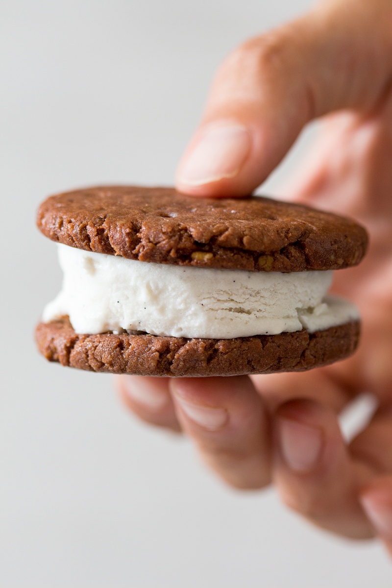 vegan glutenfree icecream sandwich close up