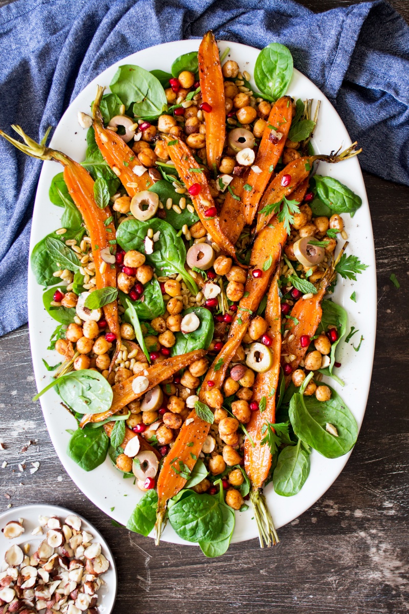 spiced carrot and chickpea salad