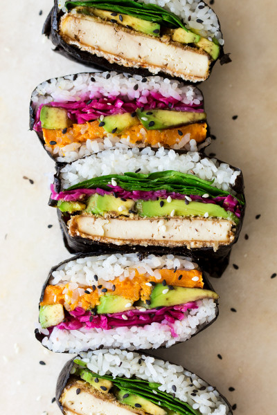 Peanut tofu sushi - Lazy Cat Kitchen