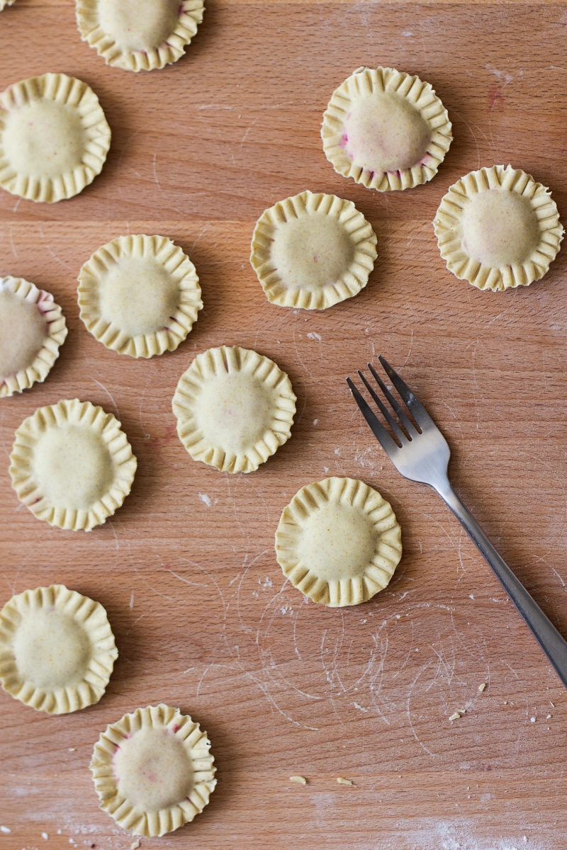 gluten free ravioli beetroot filling crimped