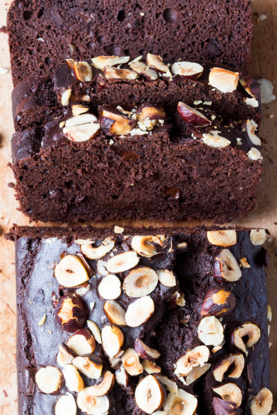 double chocolate banana bread top