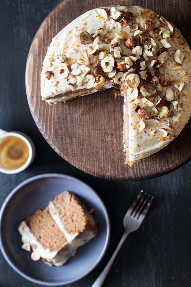 vegan carrot cake slice