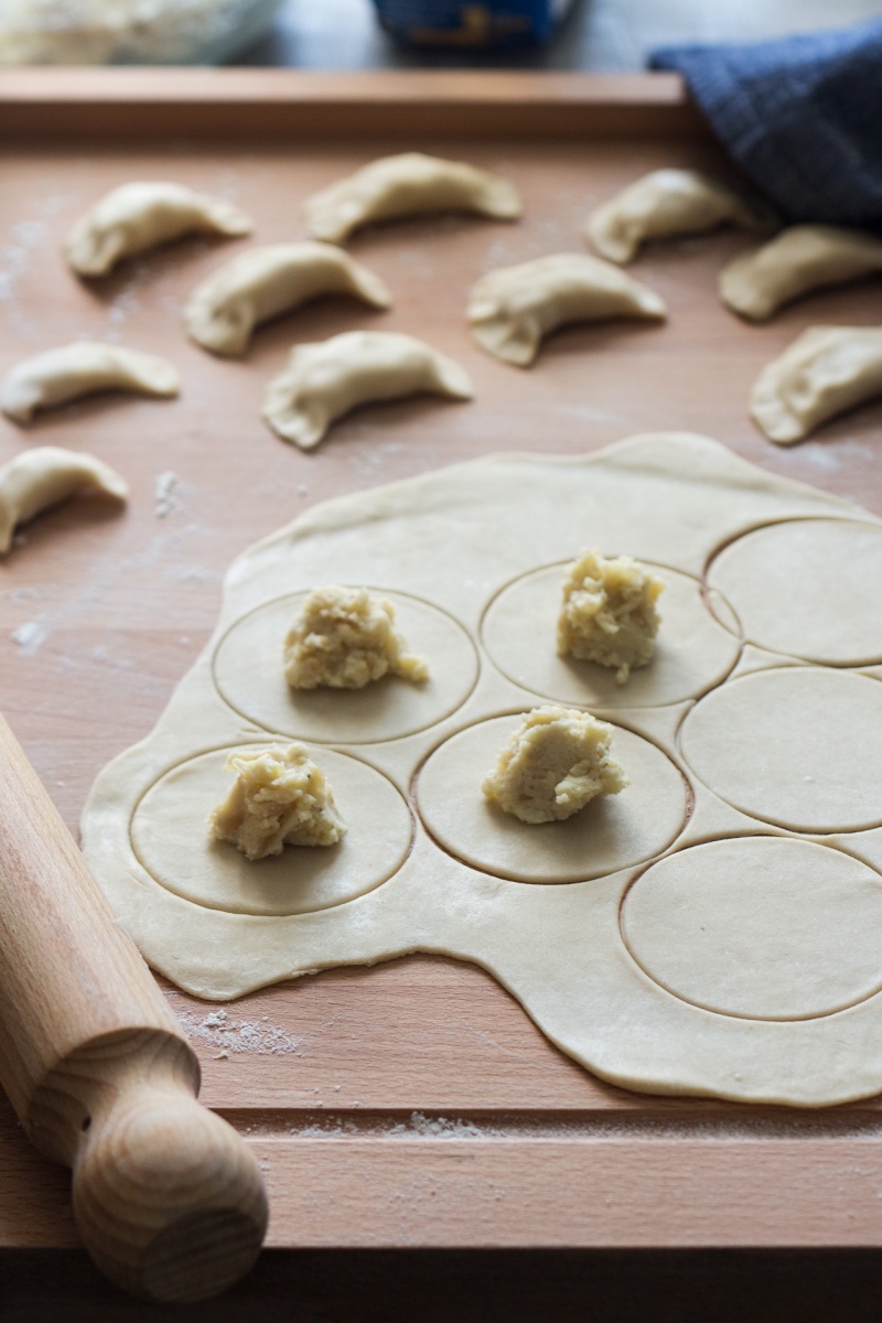 vegan pierogi making