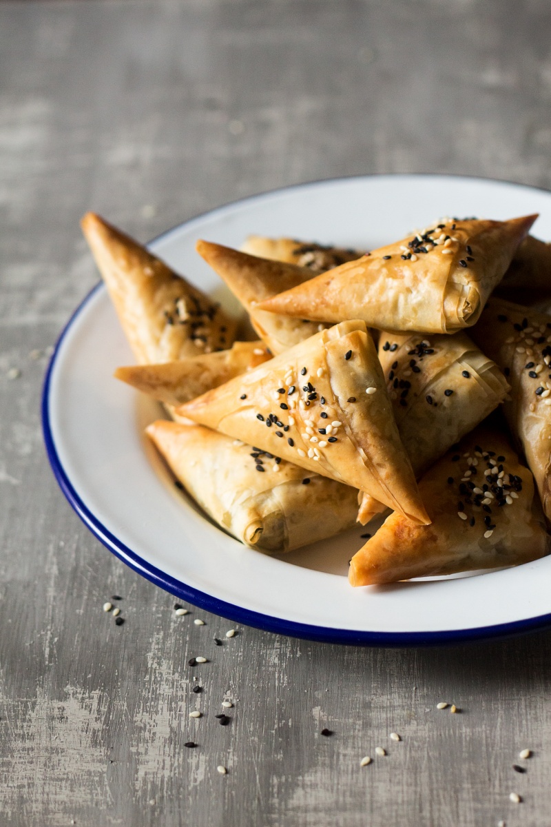 vegan spanakopita triangles