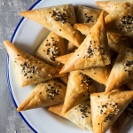 Vegan spanakopita triangles-image