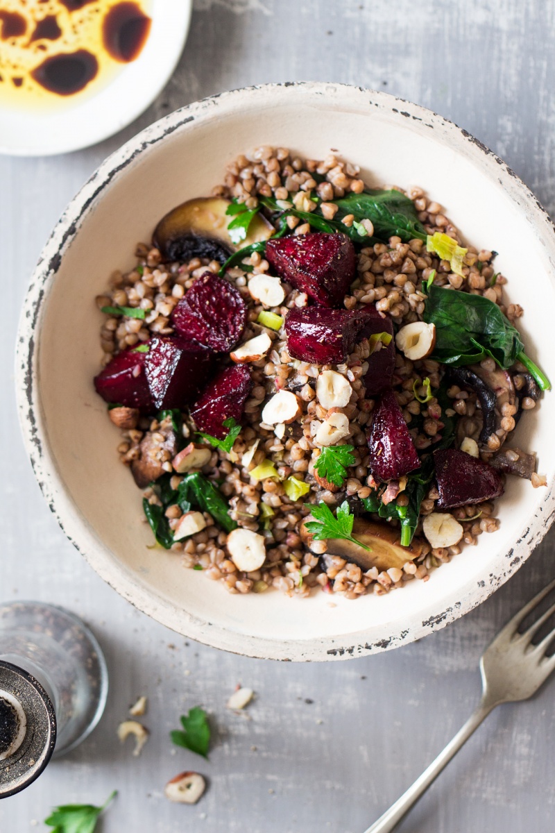 buckwheat beetroot salad portion