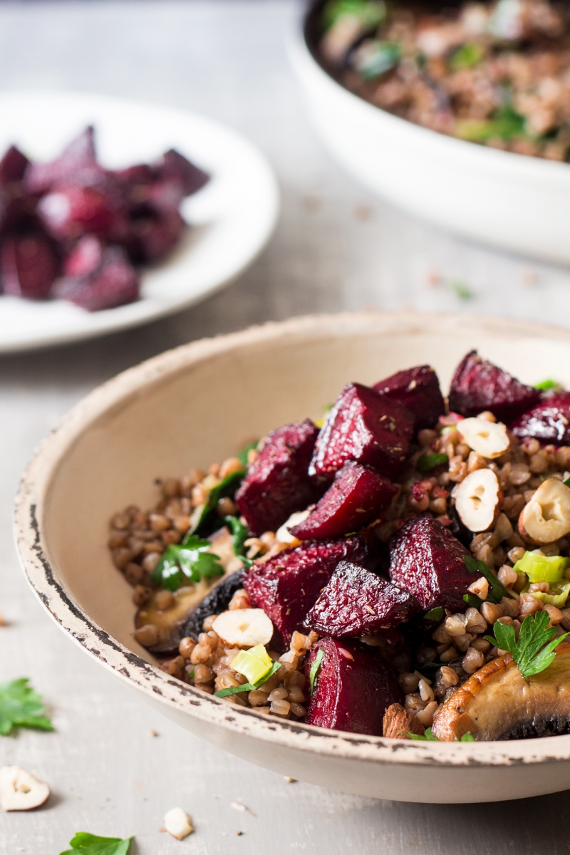 buckwheat beetroot salad sideview