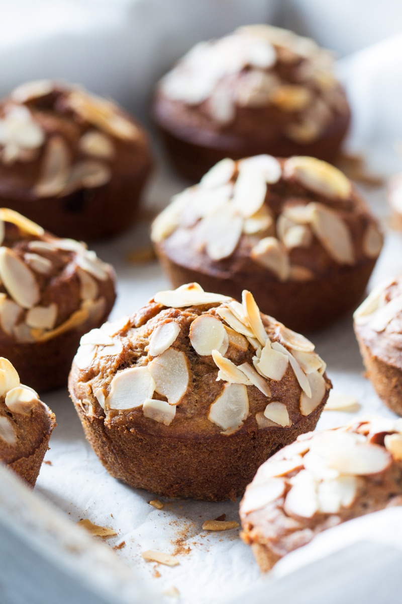 glutenfree banana muffins on tray