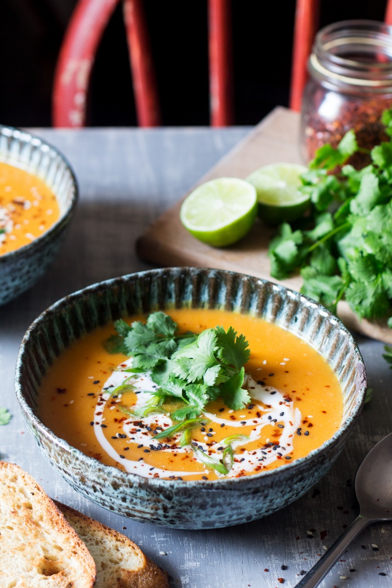 miso pumpkin soup portion