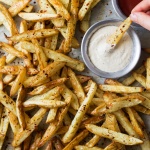 Rosemary fries with roasted garlic dip-image