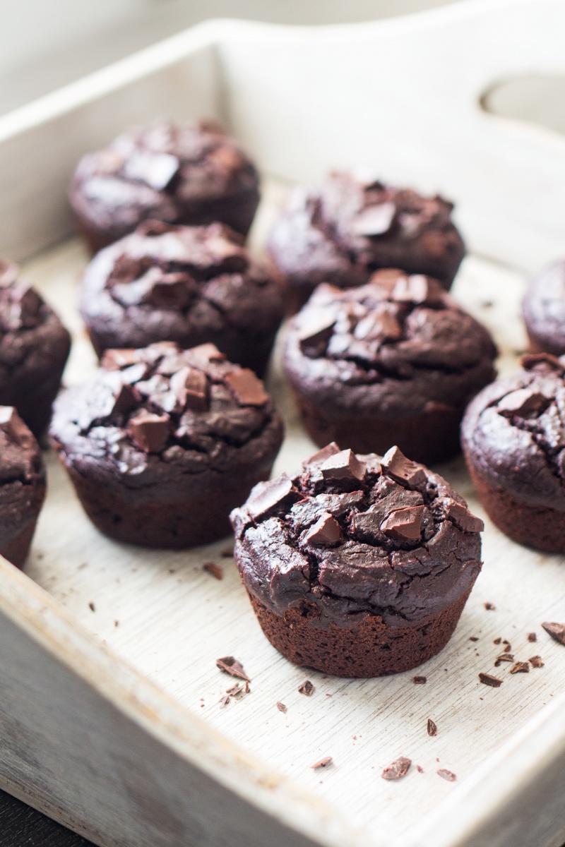 vegan chocolate chilli muffins sideways