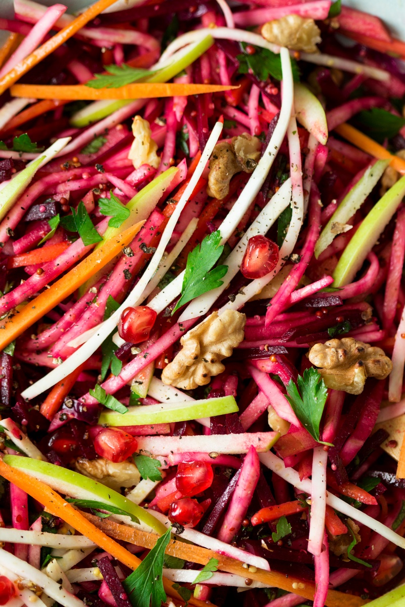 vegan christmas salad close up