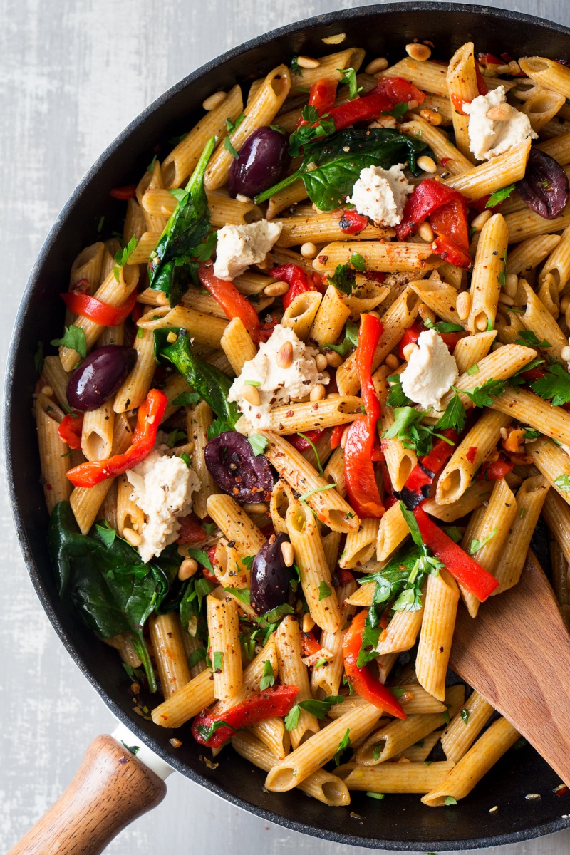 Vegan red pepper pasta - Lazy Cat Kitchen