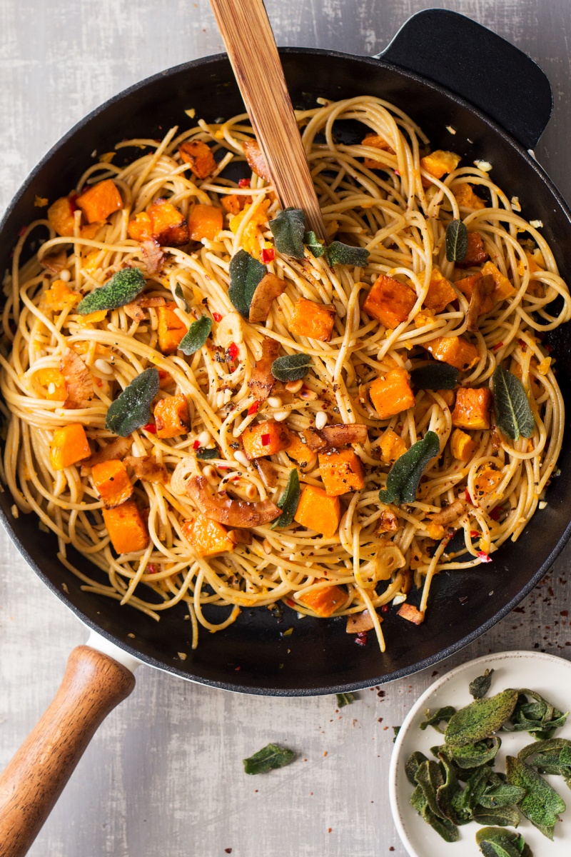 vegan pumpkin pasta top down