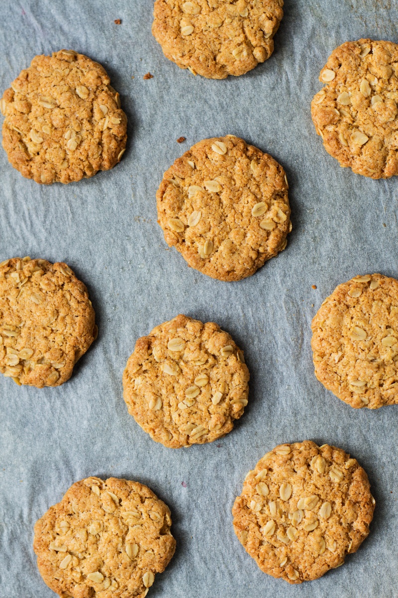 vegan anzac biscuits tray