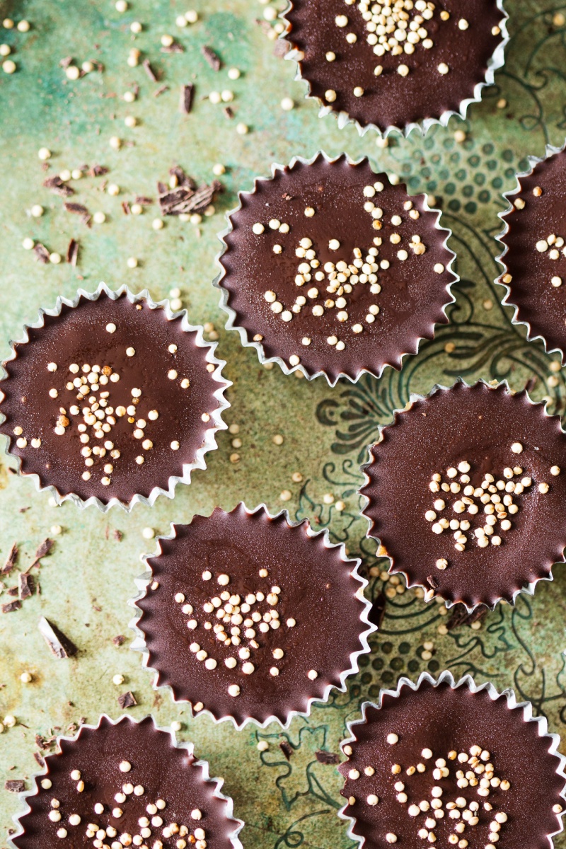 miso peanut butter fudge cups top down