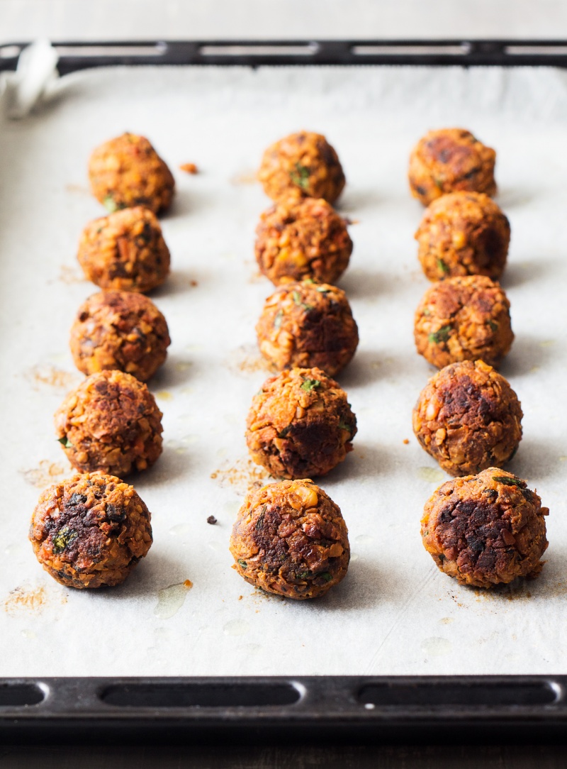 moroccan inspired vegan meatballs baked