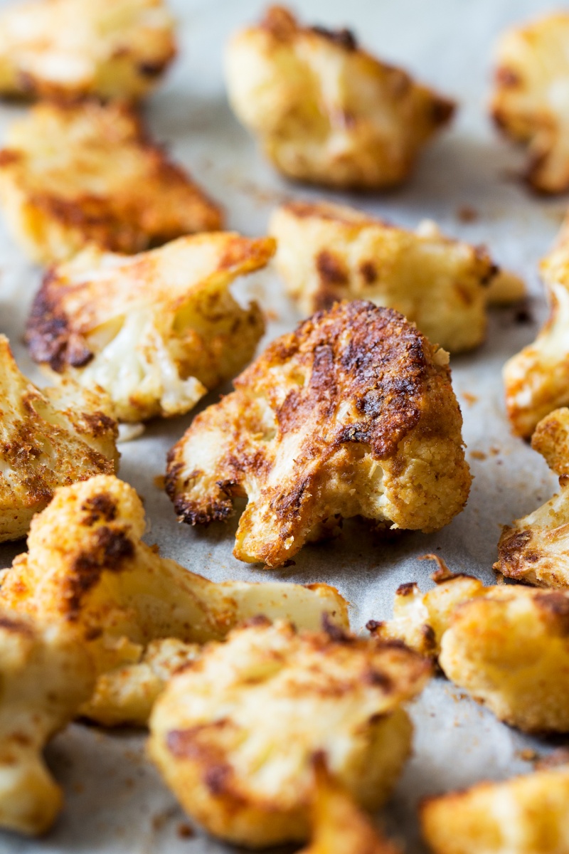 vegan parmesan cauliflower roasted tray