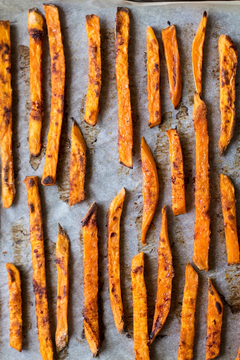 homemade vegan bbq sauce sweet potato fries baked