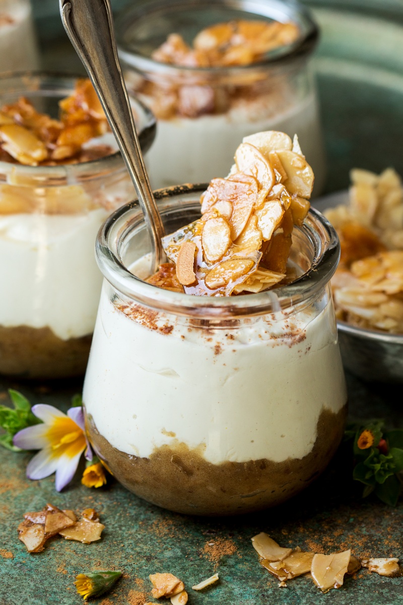 no bake vegan cheesecake jars top portion