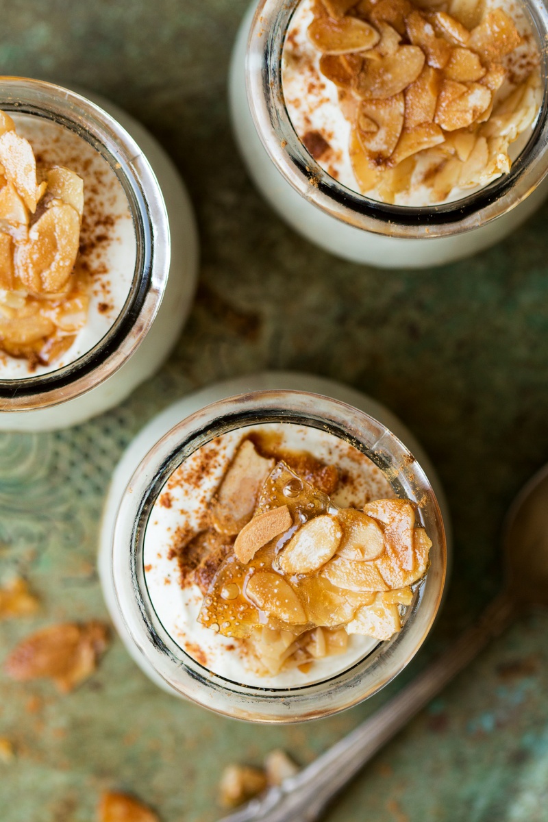 no bake vegan cheesecake jars top down